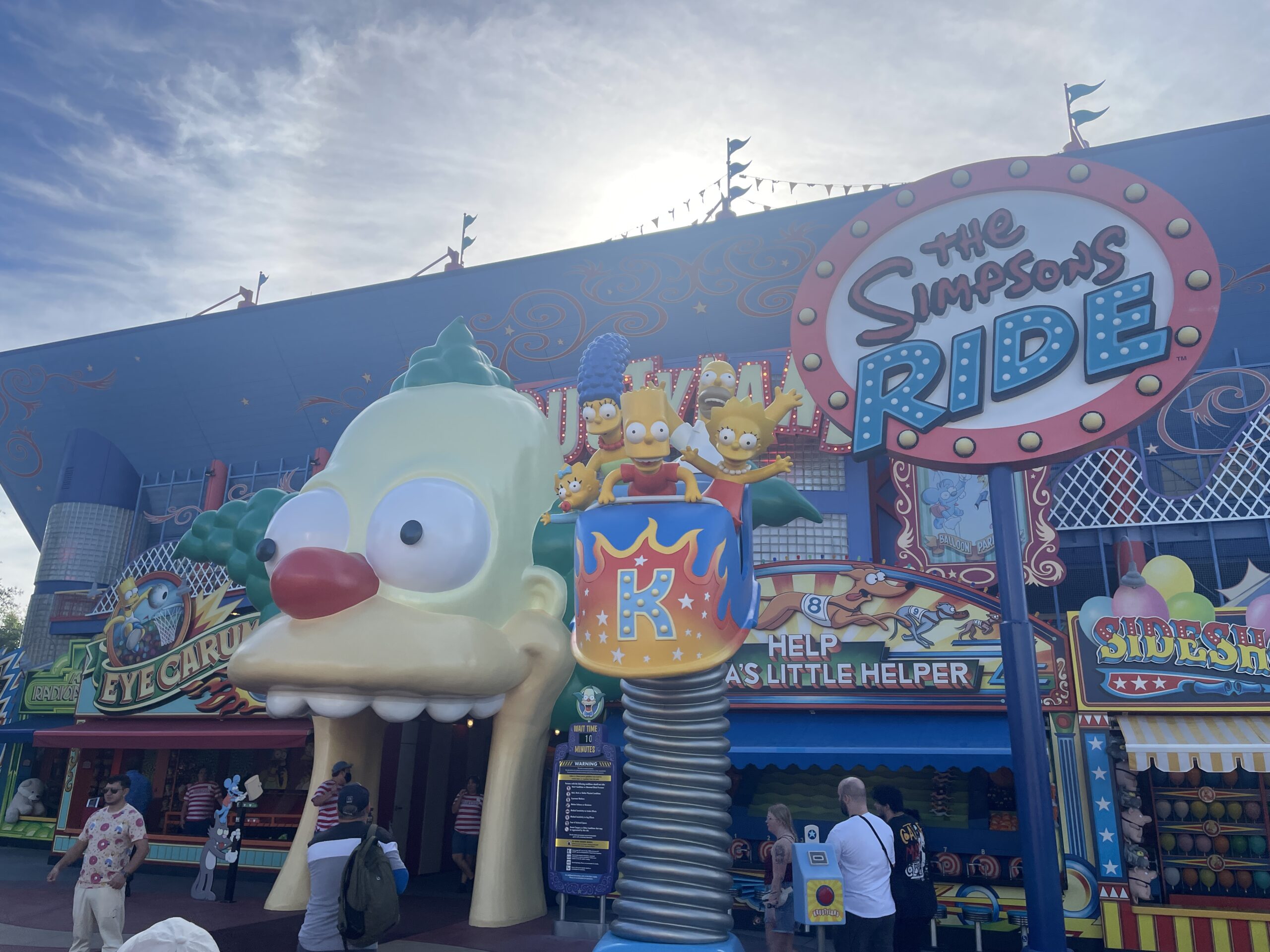 The Simpsons Ride exterior at Universal Studios Springfield.
