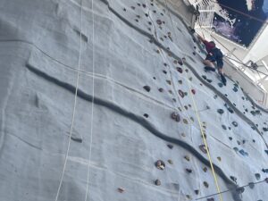 The rock climbing wall on the Wonder of the Sea Royal Caribbean Cruise ship