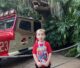 A toddler at Jurassic Park in Universal Studios Orlando