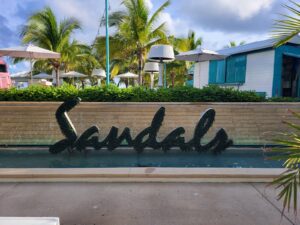 Sandals Resorts sign outside of the resort