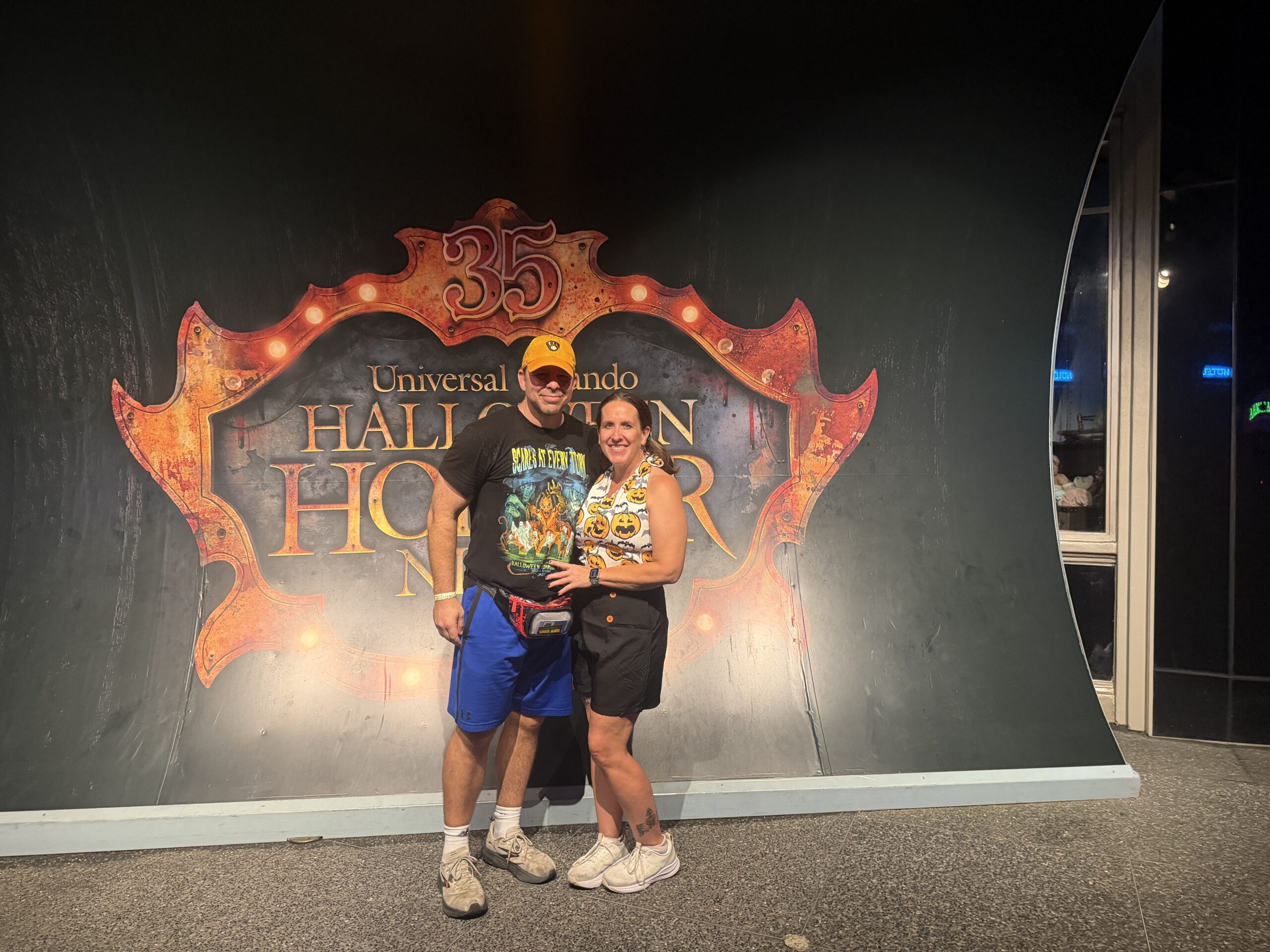 HHN authority, Katy Thompson of Gallivanater Vacations on a date with Alan Thompson at HHN 35 at Universal Studios in Orlando Florida.